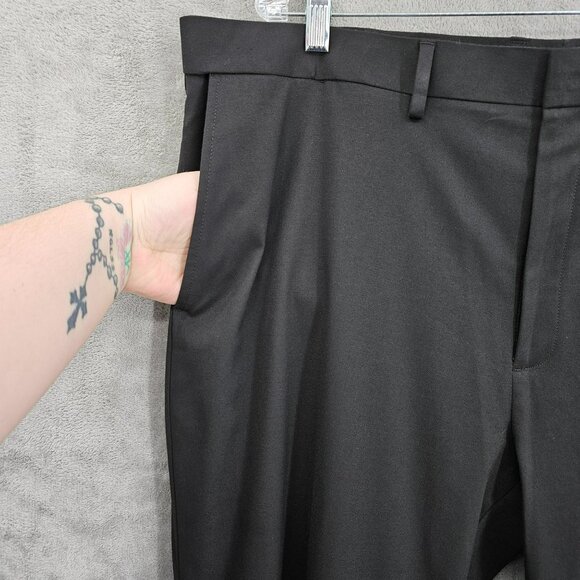 JM Haggar Dress Pants Slacks 42x30 Black Classic Fit Stretch Waist Comfortable - Picture 6 of 10